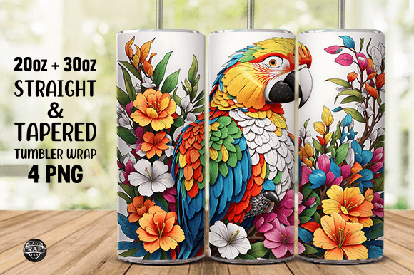 3D Vibrant Color Parrot Tumbler Wrap 20oz: A Designer's Guide