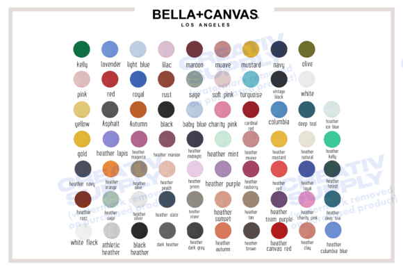 Bella Canvas 3001 Size Chart: Your Essential Color Guide
