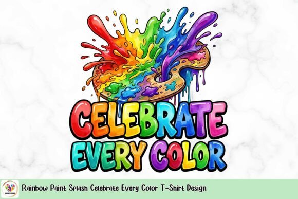 Celebrate Every Color: A Rainbow Paint Splash Design