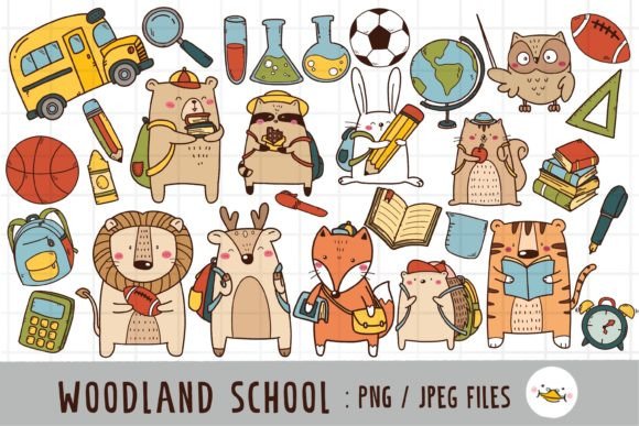 Charming Woodland Animal Student Clipart for Creative Projects