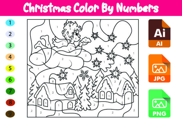 Christmas Color by Numbers for Kids (11): A Festive Design Asset
