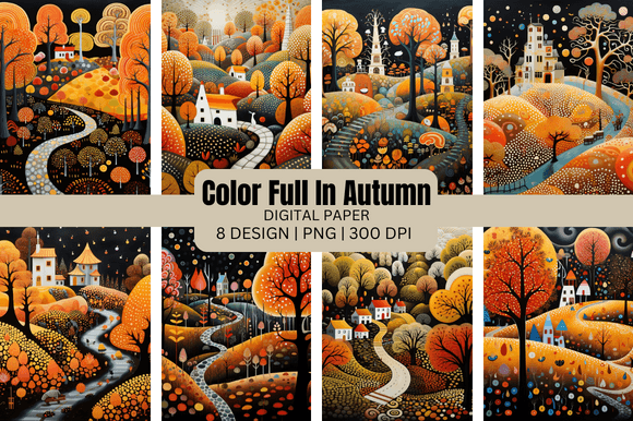Color Full Dot in Autumn Digital Paper: Vibrant & Versatile