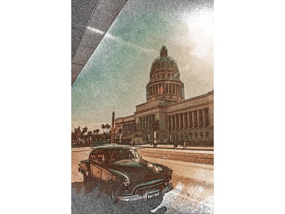 Cuba Tropical Color Sketch: Vibrant Design for Creators