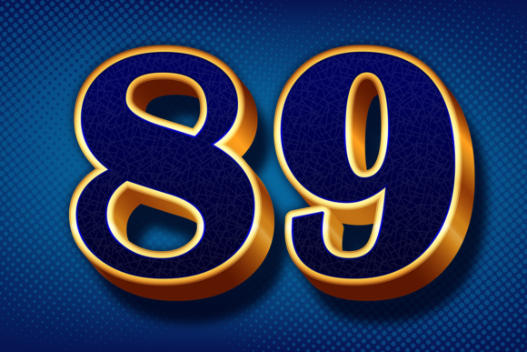 Elevate Your Designs with Golden Numbers Vector Images Blue Color
