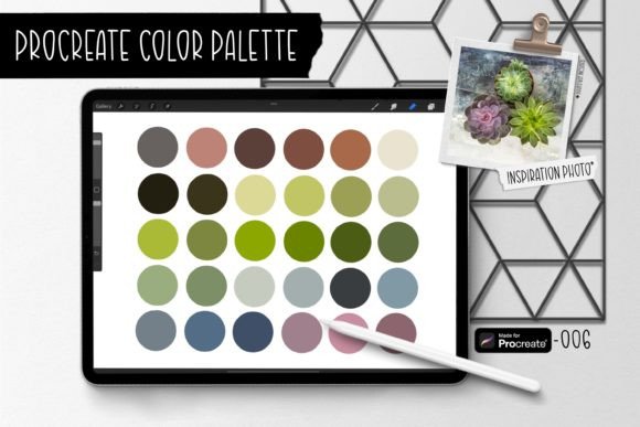 Embrace Organic Elegance with the Succulent Serenity Procreate Color Palette