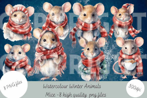 Irresistible Watercolour Mice: A Designer's Winter Asset