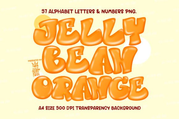 Jelly Bean Alphabet Orange Color: A Sweet Design Asset