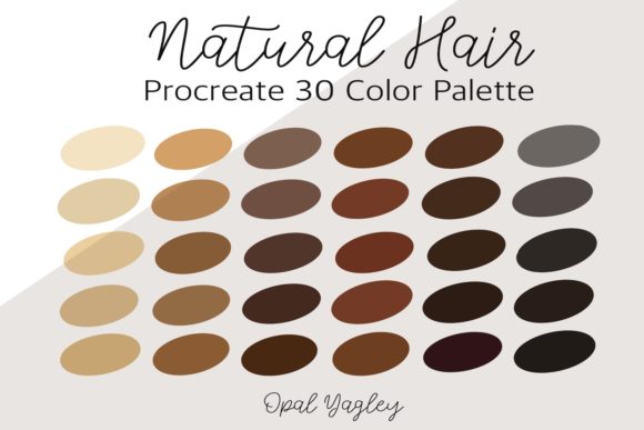 Natural Hair Procreate Color Palette: Realistic Tones for Digital Portraits