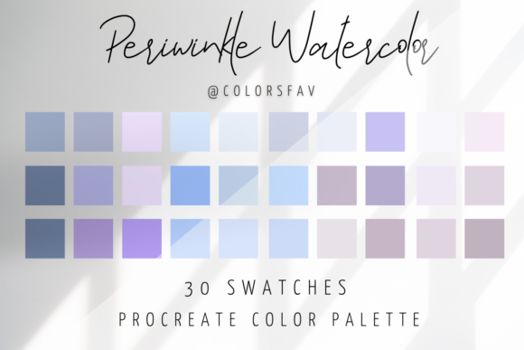 Periwinkle Watercolor Procreate Color: Your 30-Color Palette for Soft Digital Art