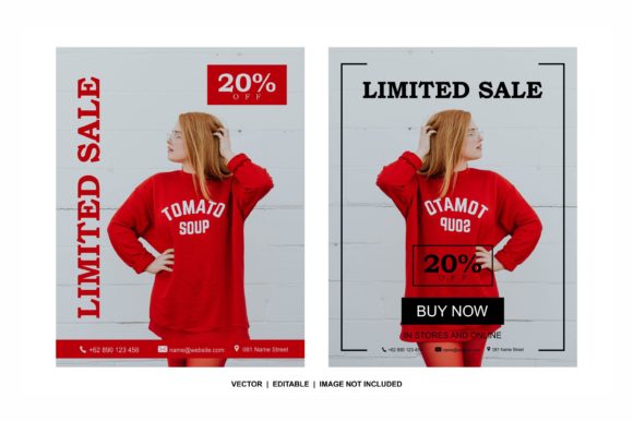 Social Media Post Template Color Red: Make Your Content Pop