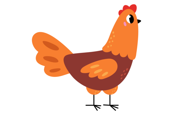 Unleashing Charm: The Chicken Color Icon Cute Hen Cartoon Cha