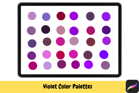 Violet Purple Color Palette Ipad Swatch: 30 Hues for Procreate